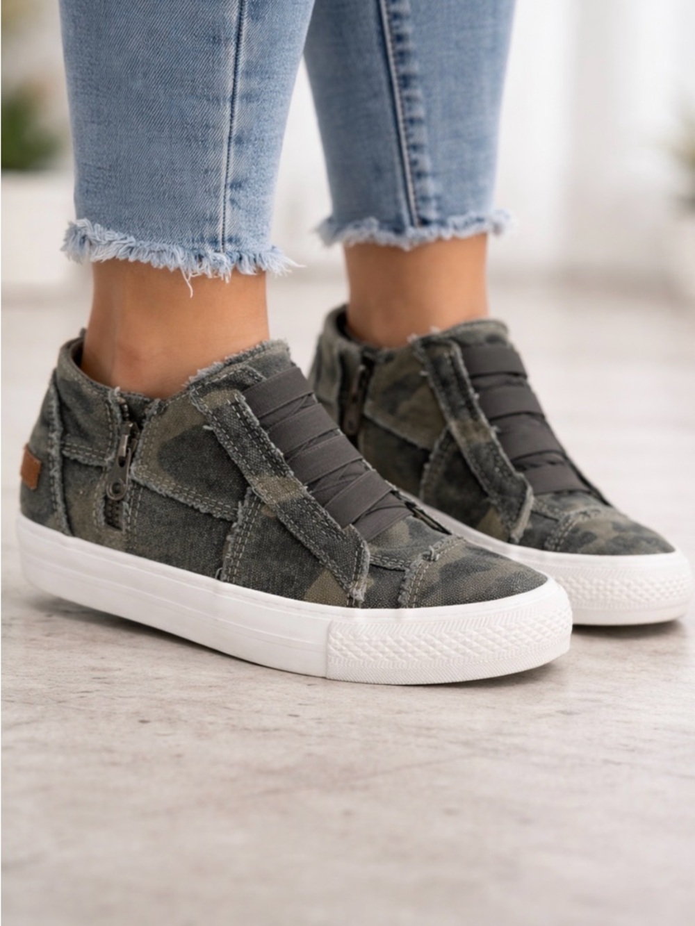 Blowfish Gray Canvas High-Top Sneakers
